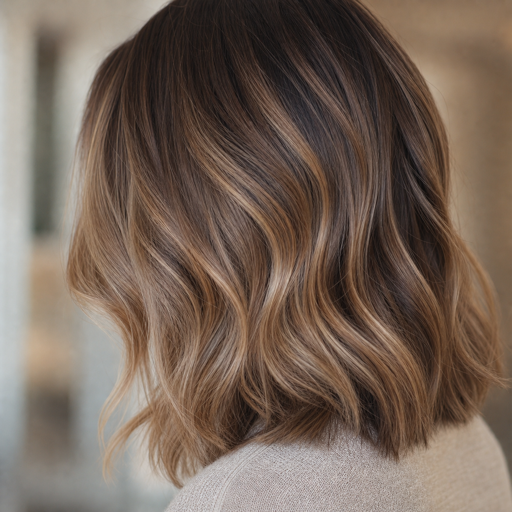 Soft beige highlighted hair outcome for Mara Leal